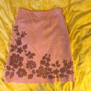 Boden pink tweed applique skirt 8